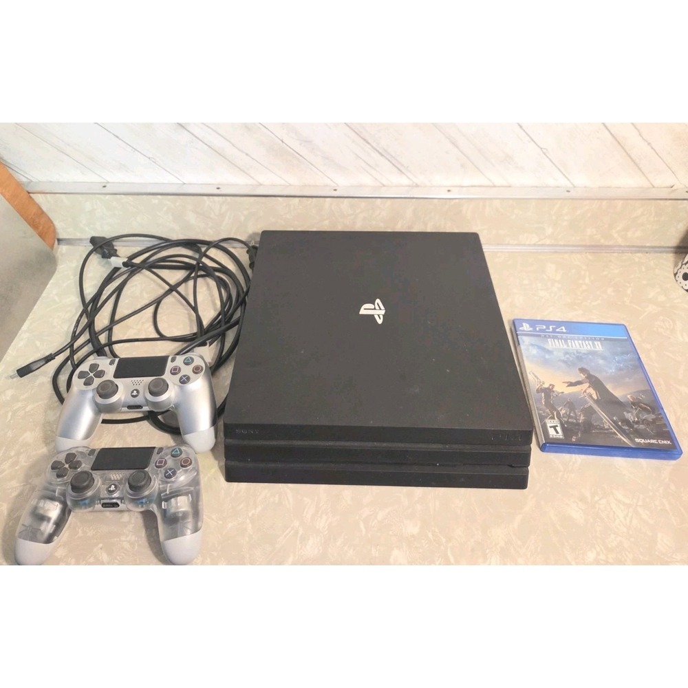 Sony PlayStation 4 Pro 1TB 4K Console Black w/ 2 DualShock 4 Controller & Game